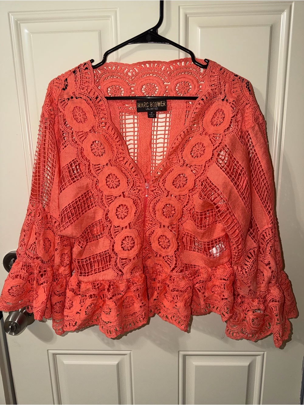 Marc Bouwer Coral Crochet Lace Jacket Top